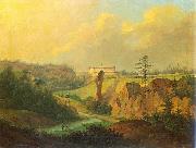 Antoni Lange View from Ojcow - View of Pieskowa Skala Castle. oil painting